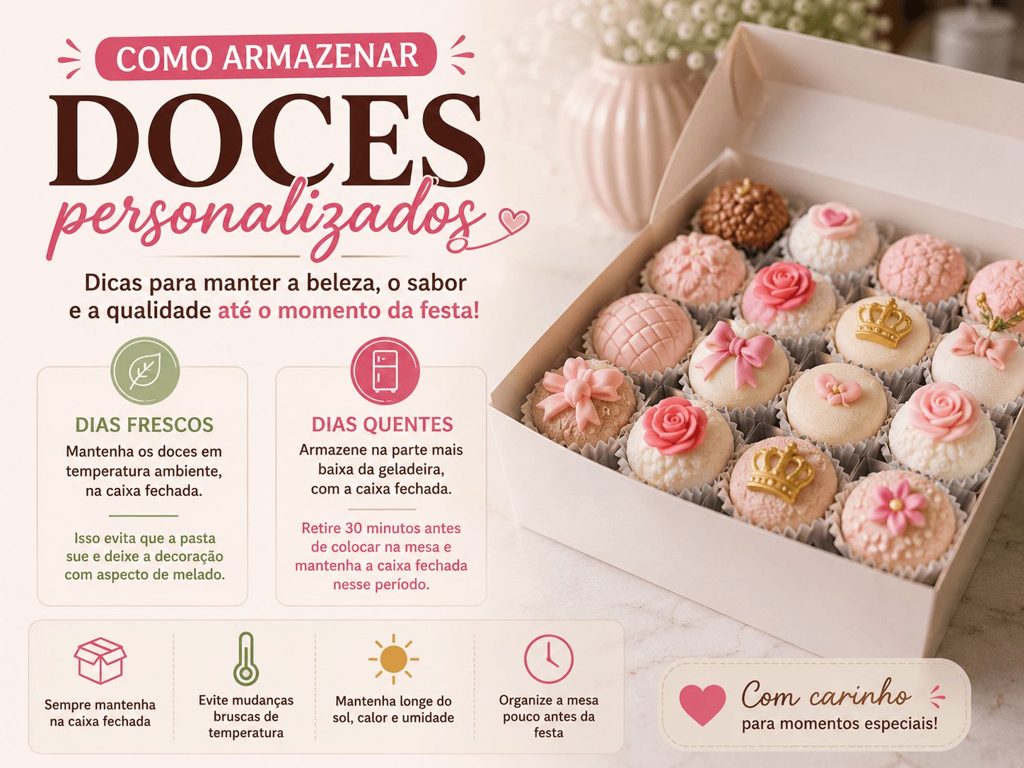 Como armazenar doces personalizados