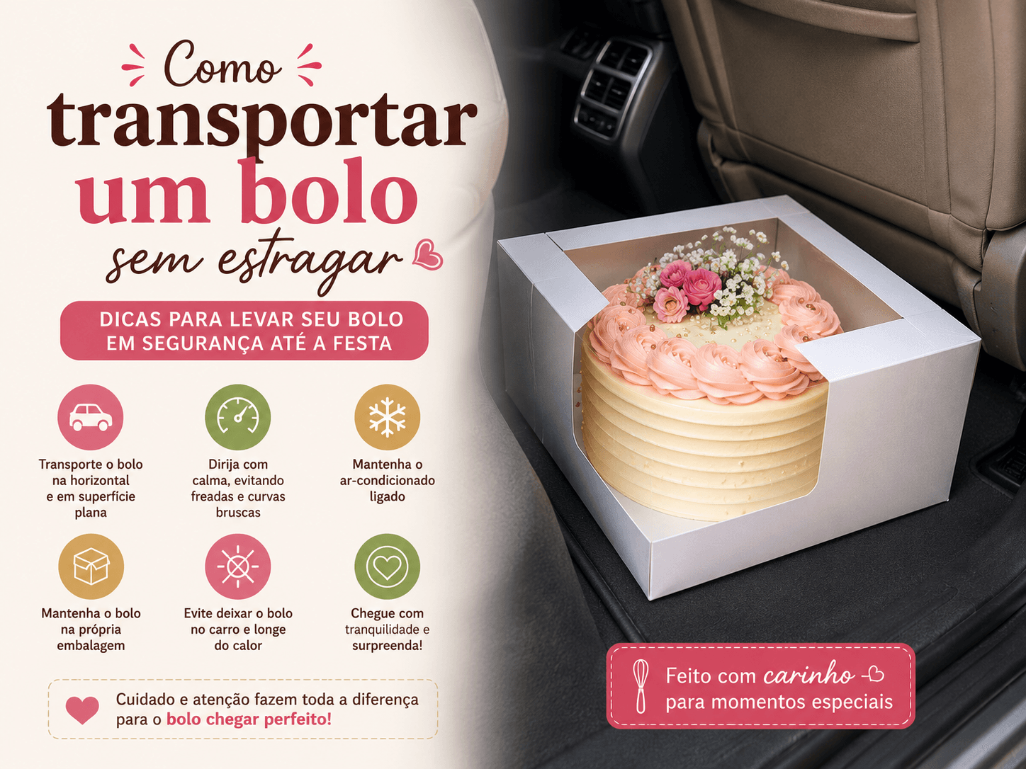 Como transportar um bolo sem estragar